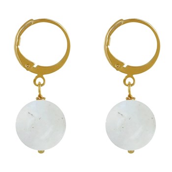 Gold-plated and Moonstone Pearl Mini Creole Earrings