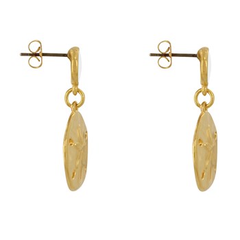 Boucles d'Oreilles Laiton Doré Rond Coloré et Dollar des Sables