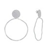 Boucles d'Oreilles Clous Laiton Mat Pastille Martelée et Anneau Vague - vue V1