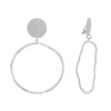 Boucles d'Oreilles Clip Laiton Mat Pastille Martelée et Anneau Vague - vue V1