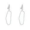 Boucles d'Oreilles Clip Laiton Mat Pastille Martelée et Anneau Vague - vue V3