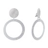 Boucles d'Oreilles Clip Laiton Mat Pastille Brossée et Anneau Martelé - vue V1