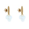 Boucles d'Oreilles Pastille en Laiton et Bouquet de Perles de Verre - vue V3