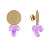 Boucles d'Oreilles Pastille en Laiton et Bouquet de Perles de Verre - vue V1