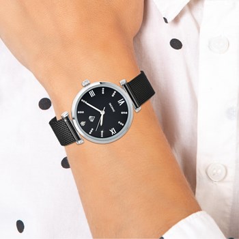 Elegant Cynthia SC Crystal horloge versierd met fonkelende kristallen