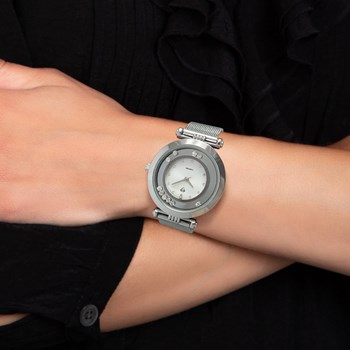 Elegant Ludivine SC Crystal horloge bezet met een echte diamant