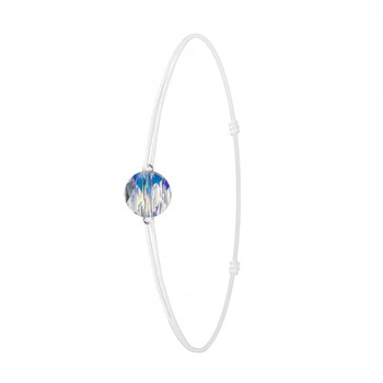 SC Crystal witte elastische armband versierd met een fonkelende Crystal