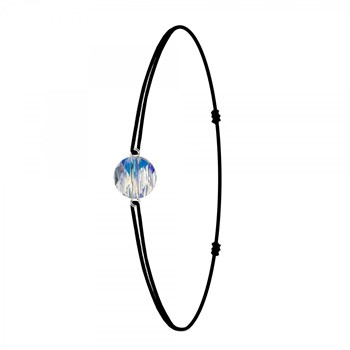 SC Crystal zwarte elastische armband versierd met een fonkelende Crystal