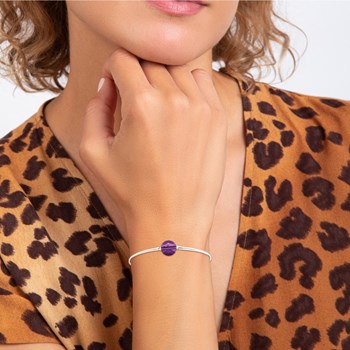 SC Crystal witte elastische armband versierd met een fonkelende Crystal