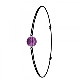 SC Crystal zwarte elastische armband versierd met een fonkelende Crystal