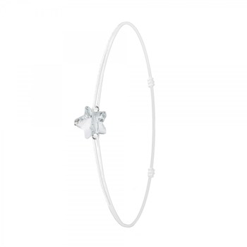 Witte elastische sterarmband SC Crystal versierd met een fonkelende kristal