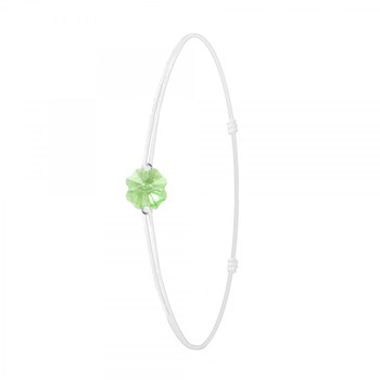 SC Crystal witte elastische klaver armband versierd met een sprankelende Crystal