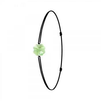 SC Crystal zwarte elastische klaver armband versierd met een fonkelende Crystal