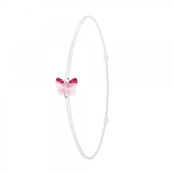 SC Crystal witte elastische vlinderarmband versierd met een fonkelende Crystal