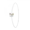 Bracelet papillon élastique blanc SC Crystal orné d'un Cristal scintillant - vue V1