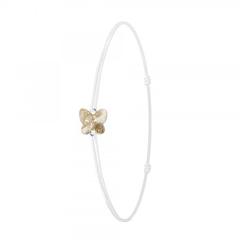 SC Crystal witte elastische vlinderarmband versierd met een fonkelende Crystal