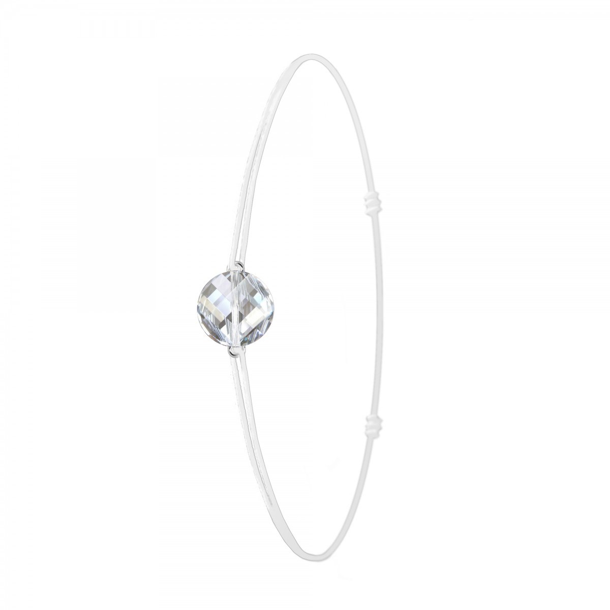 Bracelet élastique blanc SC Crystal orné d'un Cristal scintillant
