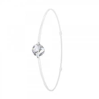 SC Crystal witte elastische armband versierd met een fonkelende Crystal