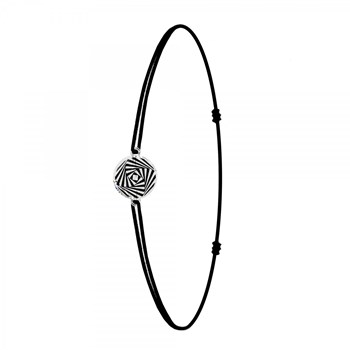 SC Crystal zwarte elastische armband versierd met een fonkelende Crystal