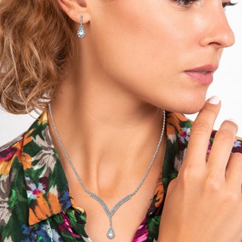 SC Kristallen halsketting en oorbellen