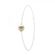 Bracelet élastique blanc SC Crystal orné d'une perle