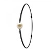 Bracelet élastique noir SC Crystal orné d'une perle - vue V1