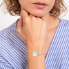 Bracelet lettre N en acier inoxydable SC Crystal orné d'un véritable diamant blanc - vue V2