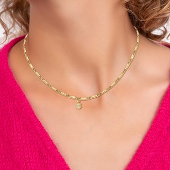 Chaine par SC Bohème ornée d'un véritable diamant noir