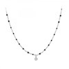 Collier SC Crystal orné d'un véritable diamant blanc et de perles en résine noires - vue V1