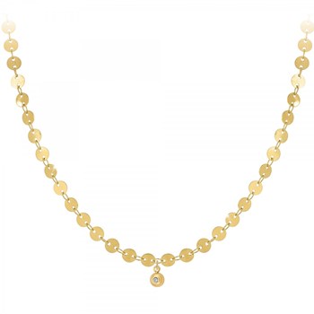 Chaine grain de café par SC Bohème ornée d'un véritable diamant blanc