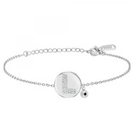 Bracelet alphabet lettre L SC Crystal orné d'un véritable diamant noir