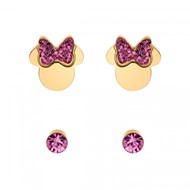 Lot de 2 paires de boucles d'oreilles Disney ornées de Cristaux scintillants - Minnie