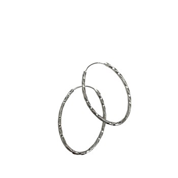 Gedraaide ovale zilveren hoepel oorbellen