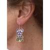 Boucles d'oreilles paon en argent - vue V2