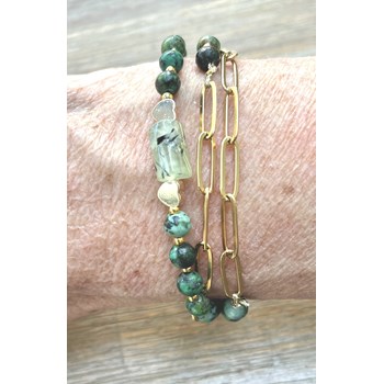 Collier perles de turquoises africaines