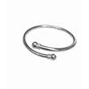 Bracelet argent jonc rigide arrondi ouvert - vue V1