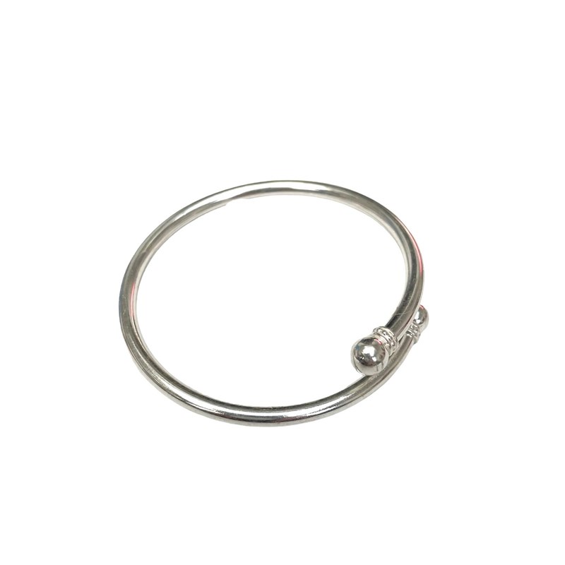 Bracelet argent jonc rigide arrondi ouvert - vue 2