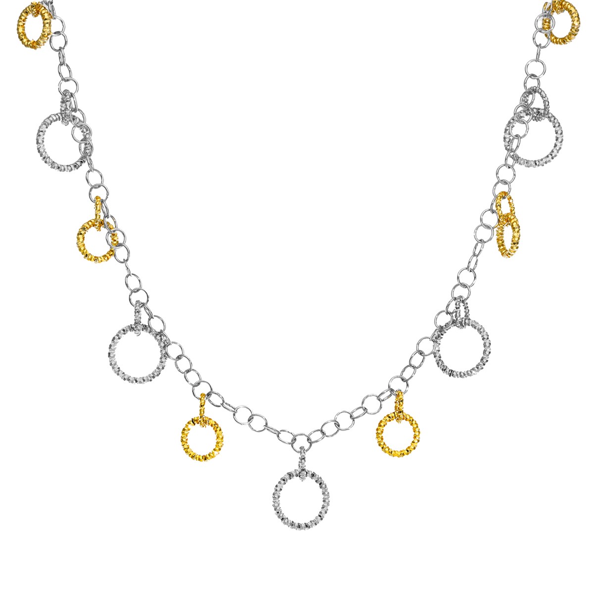 Collier Bicolore Avec Pampilles Cercles