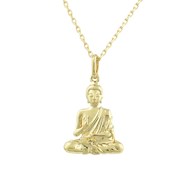 Collier Bouddha Symbole de paix et de bonheur Plaqué OR 750 3 microns