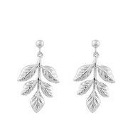 Boucles d'oreilles feuille Pendante élégance naturelle et raffinée Argent 925 Rhodié