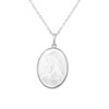 Collier Vierge Marie médaille ovale de nacre Symbole de foi et de protection Argent 925 Rhodié - vue V1