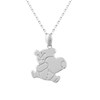 Collier nounours porte coeur d'amour Argent 925 Rhodié - vue V1