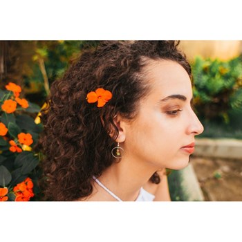 Boucles d'Oreilles Ethniques Pierre de Soleil et Péridot Argent 925