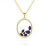 Collier Pendentif Or Jaune 750Saphir et Diamants Chaine Or incluse 2.096grs - vue V1