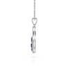 Pendentif Or Blanc 585 & Saphir | Diamants & Chaine Incluse - Aden - vue V3