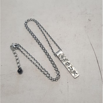 Collier Homme Message Amour Argent Martelé