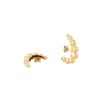 Boucles d'oreilles en acier doré effet manchette de lobe en forme de croissant bullé - vue V1