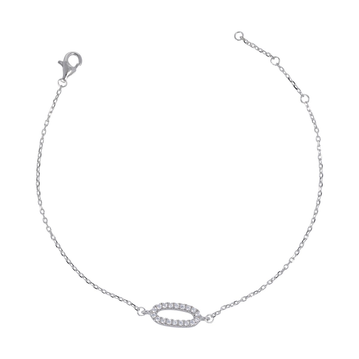Connecteur Coulissant Pendentif Argent Rhodié Sur Sterling – Cristal CZ #2413