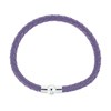 Bracelet acier avec cuir violet - vue V1