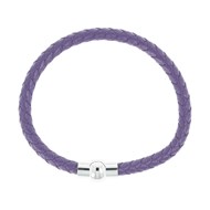 Bracelet acier avec cuir violet